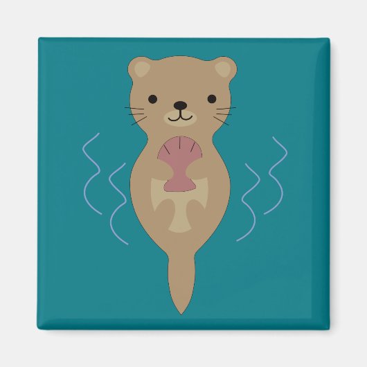 かわいいカワウソ マグネット (正面)