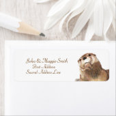 かわいいカワウソ – 水彩動物 – 住所 ラベル (インサイチュ)