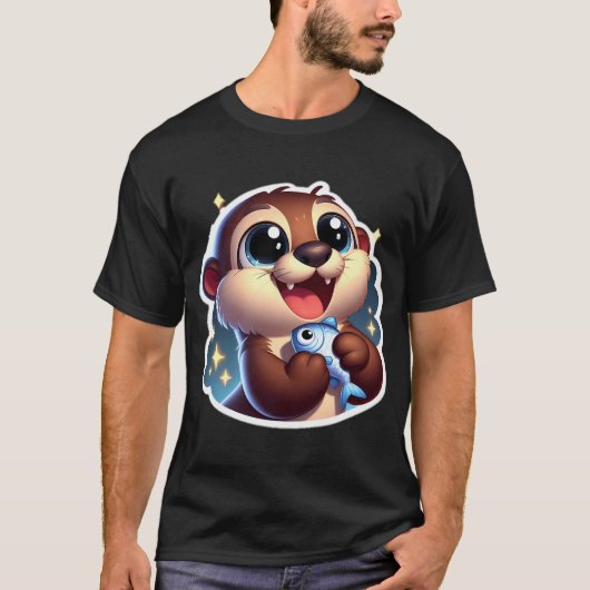 かわいいカワウソ Tシャツ (正面)