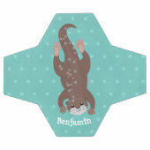 かわいいカワウダイビングティール（緑がかった色）漫画イラストレーション サッカーボール (フラット)