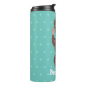 かわいいカワウダイビングティール(緑がかった色)漫画イラストレーション タンブラー (回転左)