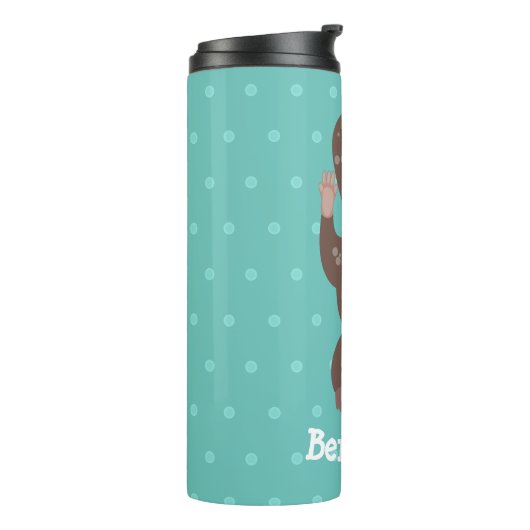 かわいいカワウダイビングティール(緑がかった色)漫画イラストレーション タンブラー (回転左)