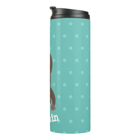 かわいいカワウダイビングティール(緑がかった色)漫画イラストレーション タンブラー (回転右)