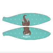 かわいいカワウダイビングティール(緑がかった色)漫画イラストレーション ミニバスケットボール (パネル)