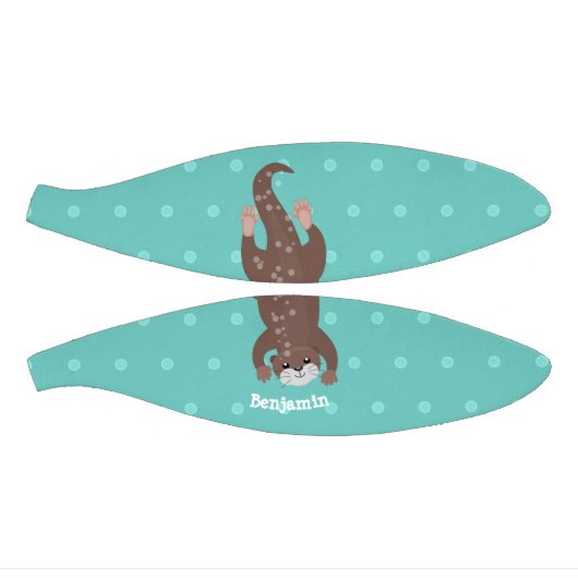 かわいいカワウダイビングティール（緑がかった色）漫画イラストレーション ミニバスケットボール (パネル)