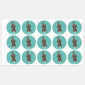 かわいいカワウダイビングティール（緑がかった色）漫画イラストレーション ラベル (シート)