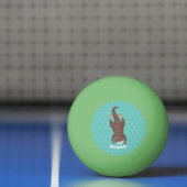 かわいいカワウダイビングティール（緑がかった色）漫画イラストレーション 卓球ボール (ネット)