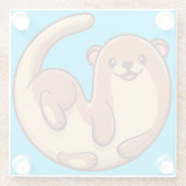 かわいいカワガラスのコースター ガラスコースター (裏面)