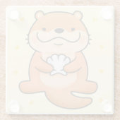 かわいいカワガラスのコースター ガラスコースター (裏面)