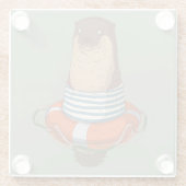 かわいいカワガラスのコースター ガラスコースター (裏面)