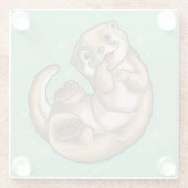 かわいいカワガラスのコースター ガラスコースター (裏面)