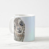 かわいいカワーター野生生物自然ポートレート水彩 コーヒーマグカップ (正面左)