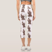 かわいいカワートダイビングアニメイラストレーション カプリレギンス (裏面)