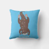 かわいいカワートダイビングアニメイラストレーション クッション (裏面)