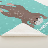 かわいいカワートダイビングアニメイラストレーション シェルパブランケット (3/4)