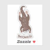 かわいいカワートダイビングアニメイラストレーション シール (シート)