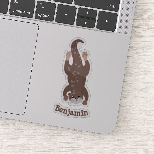 かわいいカワートダイビングアニメイラストレーション シール (詳細)