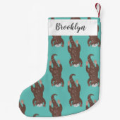 かわいいカワートダイビングアニメイラストレーション スモールクリスマスストッキング (裏面)