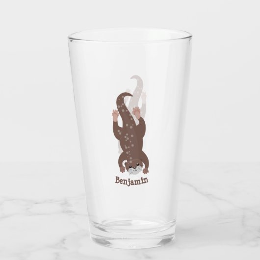 かわいいカワートダイビングアニメイラストレーション タンブラーグラス (裏面)