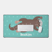 かわいいカワートダイビングアニメイラストレーション デスクマット (キーボード&マウス)