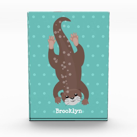 かわいいカワートダイビングアニメイラストレーション フォトブロック (正面)