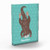 かわいいカワートダイビングアニメイラストレーション フォトブロック (左)