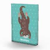 かわいいカワートダイビングアニメイラストレーション フォトブロック (右)