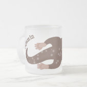 かわいいカワートダイビングアニメイラストレーション フロストグラスマグカップ (正面左)