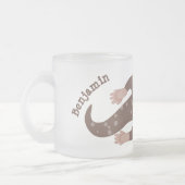 かわいいカワートダイビングアニメイラストレーション フロストグラスマグカップ (左)