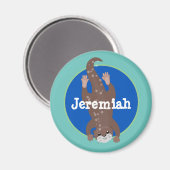 かわいいカワートダイビングアニメイラストレーション マグネット (正面/裏面)