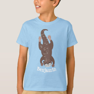 かわいいカワートダイビングアニメイラストレーション Tシャツ