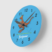 かわいいカンガルーとコアラスの漫画イラストレーション ラウンド壁時計 (傾斜)