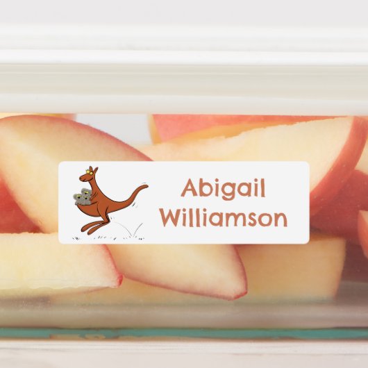 かわいいカンガルーとコアラパーソナライズされたス ラベル (貼付)