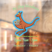 かわいいカンガルーとコアラ漫画イラストレーション ウィンドウサイン (シート2)