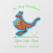 かわいいカンガルーとコアラ漫画イラストレーション ウィンドウサイン (シート)