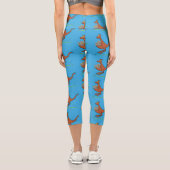 かわいいカンガルーとコアラ漫画イラストレーション カプリレギンス (裏面)