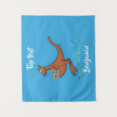 かわいいカンガルーとコアラ漫画イラストレーション タペストリー (正面)