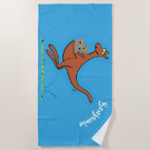 かわいいカンガルーとコアラ漫画イラストレーション ビーチタオル (正面)