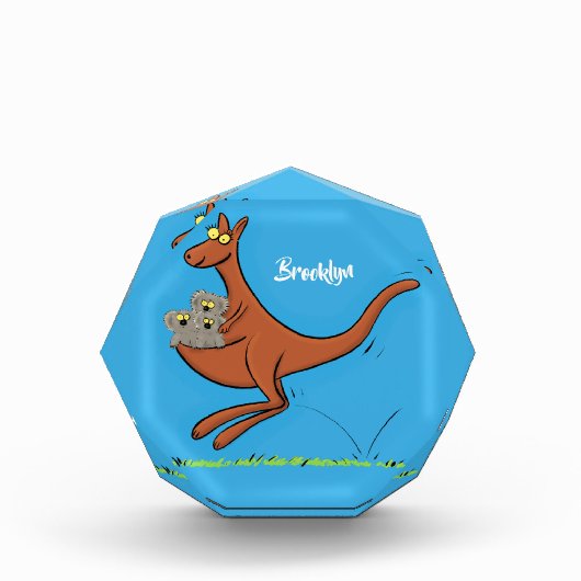 かわいいカンガルーとコアラ漫画イラストレーション フォトブロック (正面)