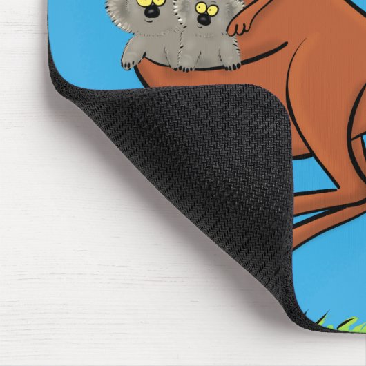 かわいいカンガルーとコアラ漫画イラストレーション マウスパッド (コーナー)