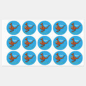 かわいいカンガルーとコアラ漫画イラストレーション ラベル (シート)