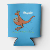 かわいいカンガルーとコアラ漫画イラストレーション 缶クーラー (正面)