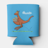 かわいいカンガルーとコアラ漫画イラストレーション 缶クーラー (裏面)