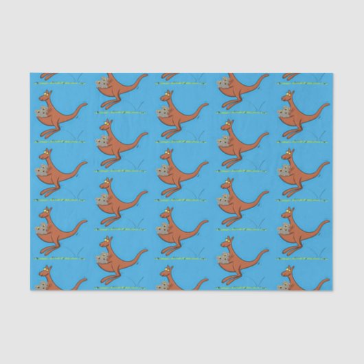 かわいいカンガルーとコアラ漫画イラストレーション 薄葉紙 (正面)