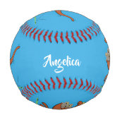 かわいいカンガルーとコアラ漫画イラストレーション 野球ボール (正面)