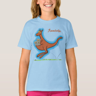 かわいいカンガルーとコアラ漫画イラストレーション Tシャツ
