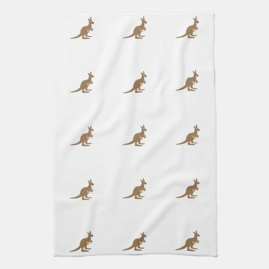 かわいいカンガルーとジョーイ キッチンタオル (縦)