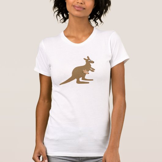 かわいいカンガルーとジョーイTシャツ Tシャツ (正面)