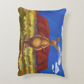 かわいいカンガルーとベビーの頭と尾 アクセントクッション (裏面(縦))