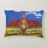 かわいいカンガルーとベビーの頭と尾 アクセントクッション (裏面)